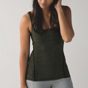LULULEMON Amala Tank in Heathered Gator Green Sz 6
